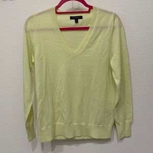 Banana Republic Yellow V-Neck Merino Wool
